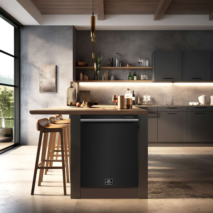 Forno Pozzo 24 " Built-In Tall Tub, Top Control,  Dishwasher, 49 dBA, Soil-Sensing Capable, ENERGY STAR, FDWBI8067-24BLK