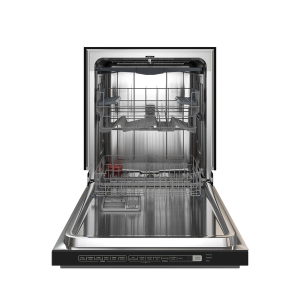 FORNO Espresso Pozzo 24" Built-In Dishwasher in Black with Antique Brass Handles- FDWBI8067-24BLK