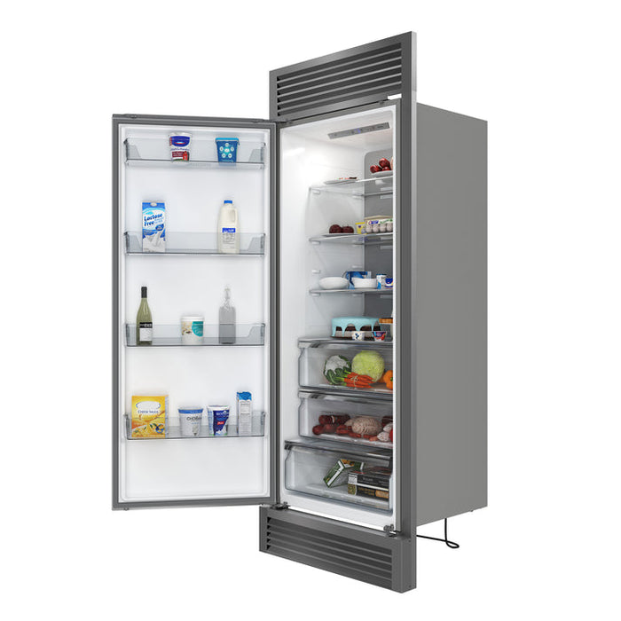 FORNO Maderno 32" 13.6 cu.ft. Left Swing Convertible Refrigerator and Freezer with Modern Trim Kit in Stainless Steel- FFFFD1722-32LSG