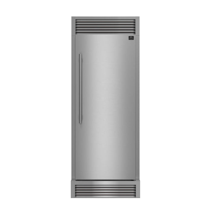 FORNO Maderno 32" 13.6 cu.ft. Right Swing Convertible Refrigerator and Freezer with Modern Trim Kit in Stainless Steel- FFFFD1722-32RSG
