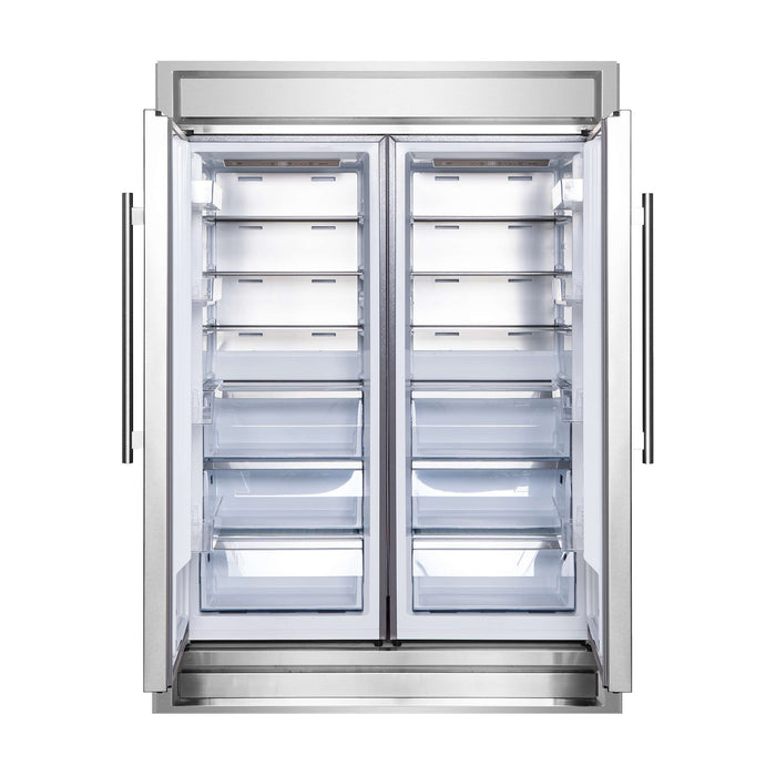 FORNO Premium 2-Piece Kitchen Bundle - Galiano 48" Stainless Steel Range, Forno Maderno 2-28 " Wide Units with Decorative Trim, FBDL-017-03CAUS