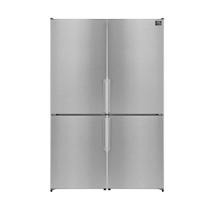 FORNO Premium 2-Piece Kitchen Bundle - Donatello 30" Induction Range, Guardia 46.8" Bottom Freezer Refrigerator, FBDL-008-01CAUS