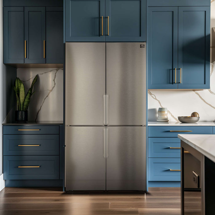 FORNO Premium 2-Piece Kitchen Bundle - Donatello 30" Induction Range, Guardia 46.8" Bottom Freezer Refrigerator, FBDL-008-01CAUS