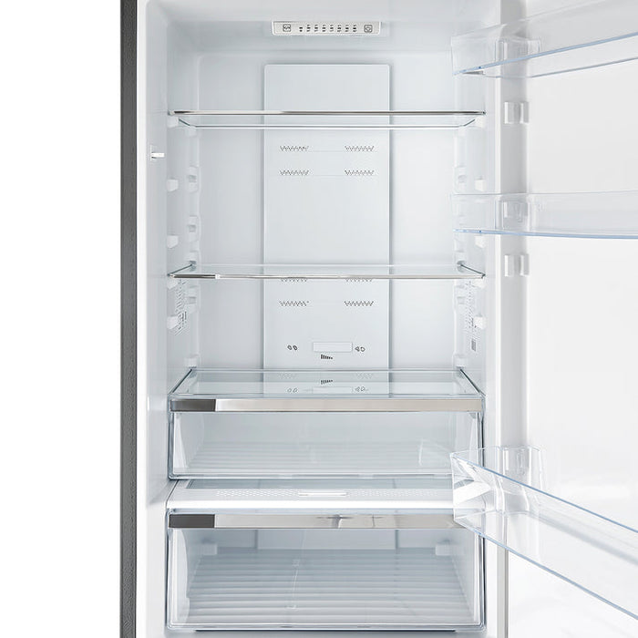 FORNO Guardia 46.8" 21.6 cu. ft. Side-By-Side Refrigerator with Bottom Freezer in Stainless Steel- FFFFD1778-48
