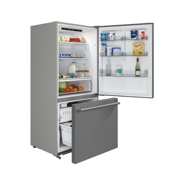 Forno Milano Espresso 31" Stainless 17.2 cu. ft. Right Swing Bottom Freezer Refrigerator, FFFFD1785-31S
