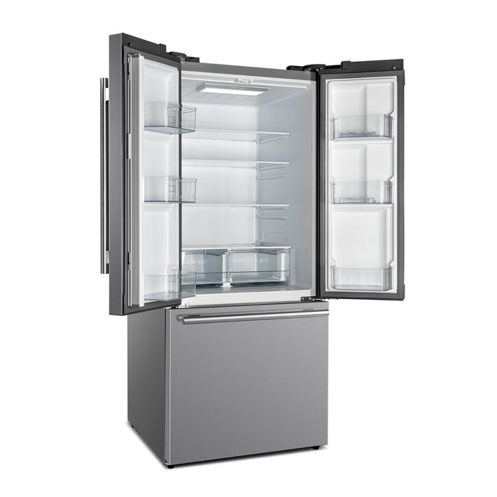 FORNO Gallipoli 30" 17.5 cu. ft. French Door Refrigerator in Stainless Steel with Ice Maker- FFFFD1974-31SB