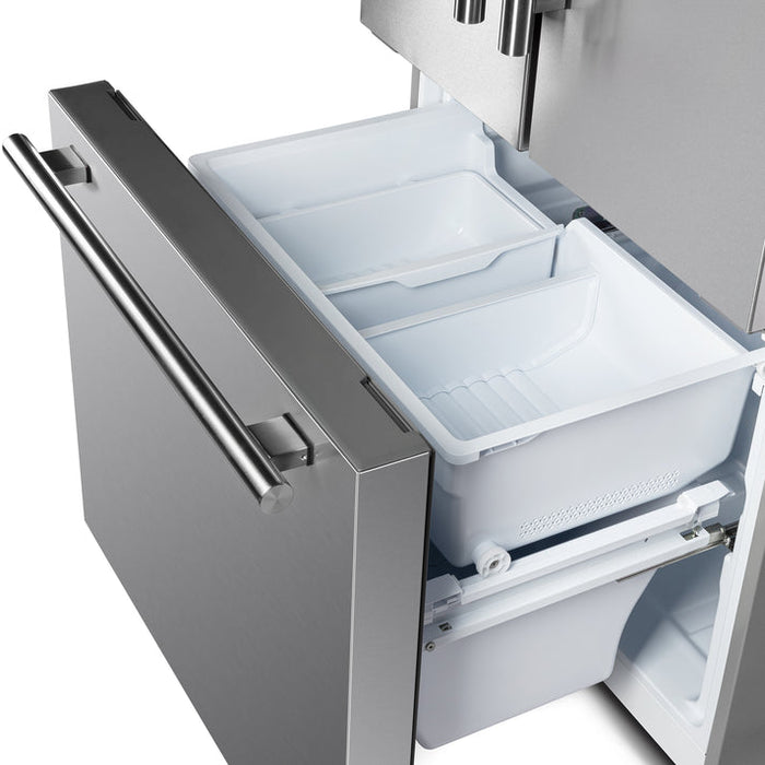 FORNO Gallipoli 30" 17.5 cu. ft. French Door Refrigerator in Stainless Steel with Ice Maker- FFFFD1974-31SB