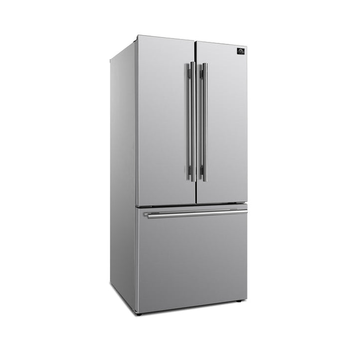 FORNO Gallipoli 30" 17.5 cu. ft. French Door Refrigerator in Stainless Steel with Ice Maker- FFFFD1974-31SB