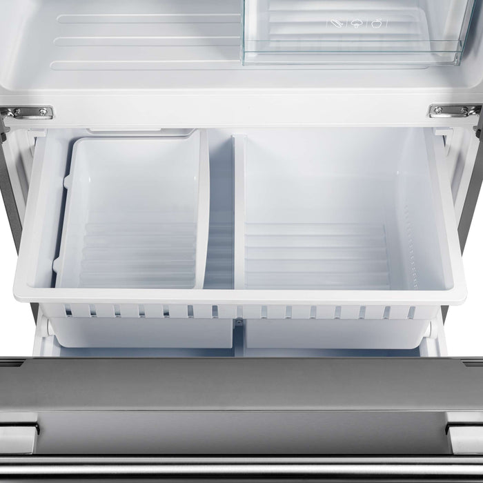 Forno Gallipoli 30" French Door Refrigerator, 17.5 cu.ft. Capacity & Modern Decorative Grill - 34" Wide, FFFFD1974-35MG