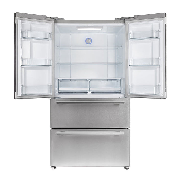 FORNO Moena 36" 19.2 cu. ft. Counter Depth Refrigerator with Ice Maker in Stainless Steel- FFRBI1820-36SB