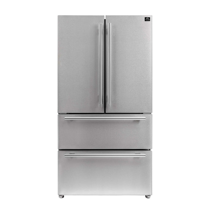FORNO Premium 2-Piece Kitchen Bundle -30" Gas Range with Griddle and 36" Refrigerator with Ice Maker, FBDL-020-02-US