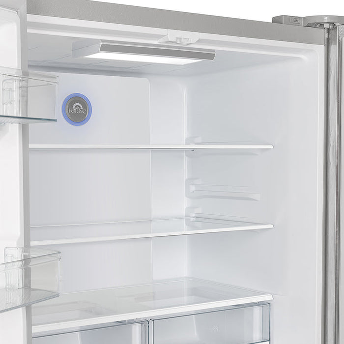 FORNO Moena 36" 19.2 cu. ft. Counter Depth Refrigerator with Ice Maker in Stainless Steel- FFRBI1820-36SB