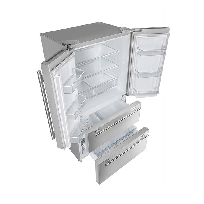 FORNO Moena 36" 19.2 cu. ft. Counter Depth Refrigerator with Ice Maker in Stainless Steel- FFRBI1820-36SB