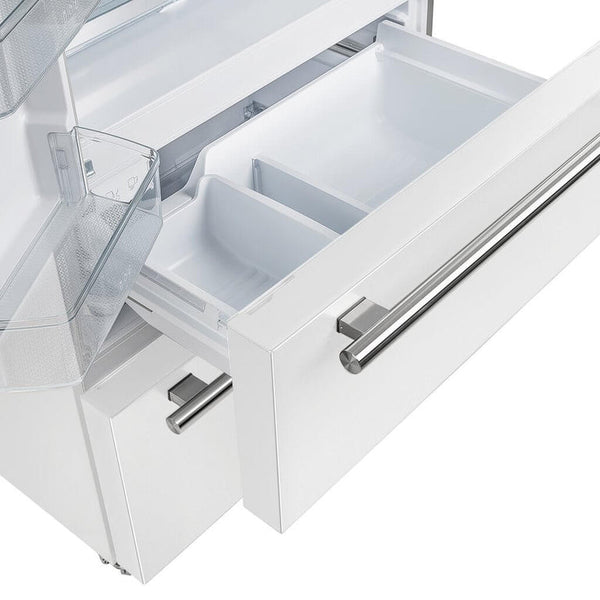 Forno Moena Espresso 36" French Door Refrigerator in White, 19.2 cu. ft, FFRBI1820-36WHT