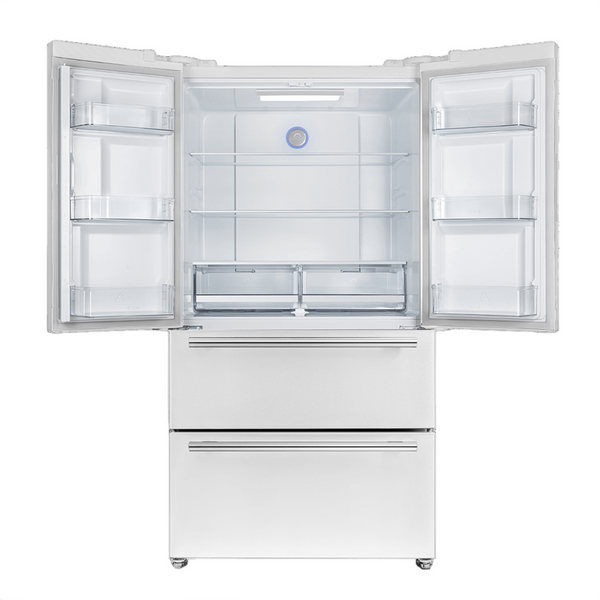 Forno Moena Espresso 36" French Door Refrigerator in White, 19.2 cu. ft, FFRBI1820-36WHT