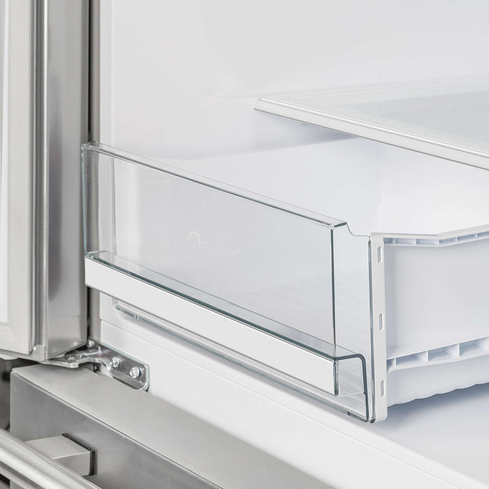 Forno Moena 36" French Door 19.2 cu. ft Stainless Steel Refrigerator, with Modern Decorative Grill - 40" Wide, FFRBI1820-40MG