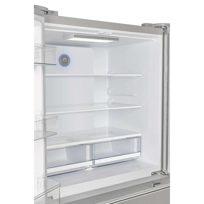 Forno Moena 36" French Door 19.2 cu. ft Stainless Steel Refrigerator, with Decorative Grill , FFRBI1820-40SG
