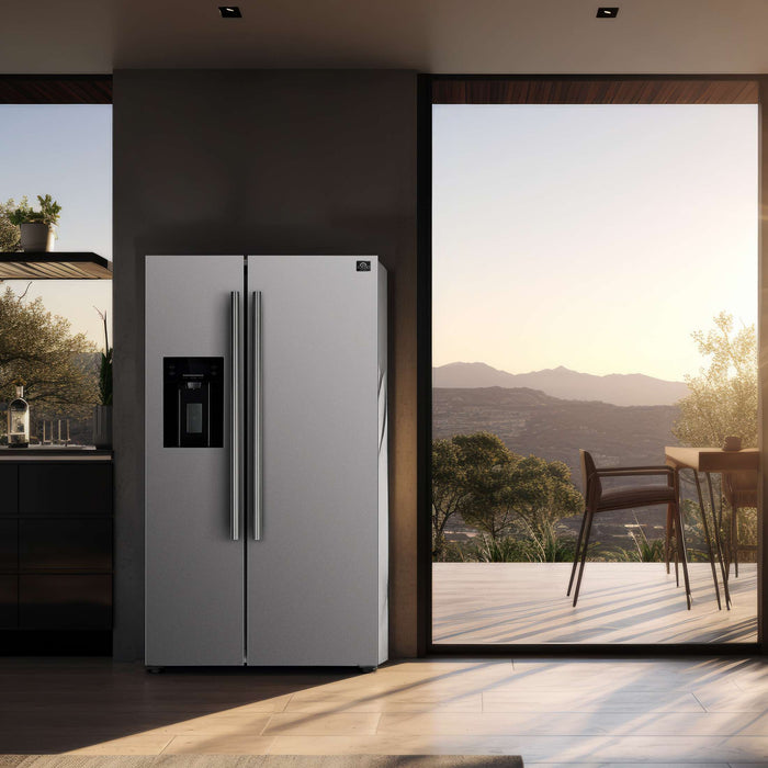 FORNO Premium 2-Piece Kitchen Bundle -36" Gas Range and 36" Refrigerator with Ice Maker, FBDL-019-02CAUS