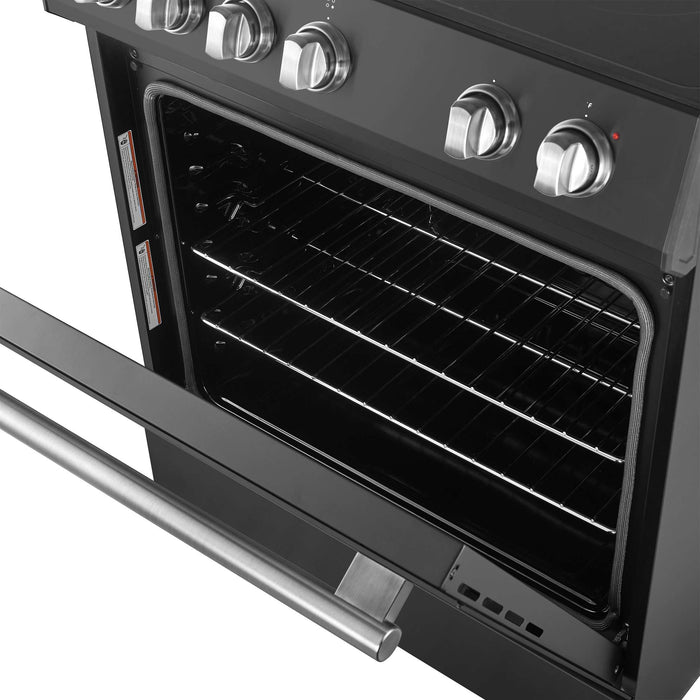 Forno Leonardo Espresso 30" Electric Range Black, FFSEL6012-30BLK