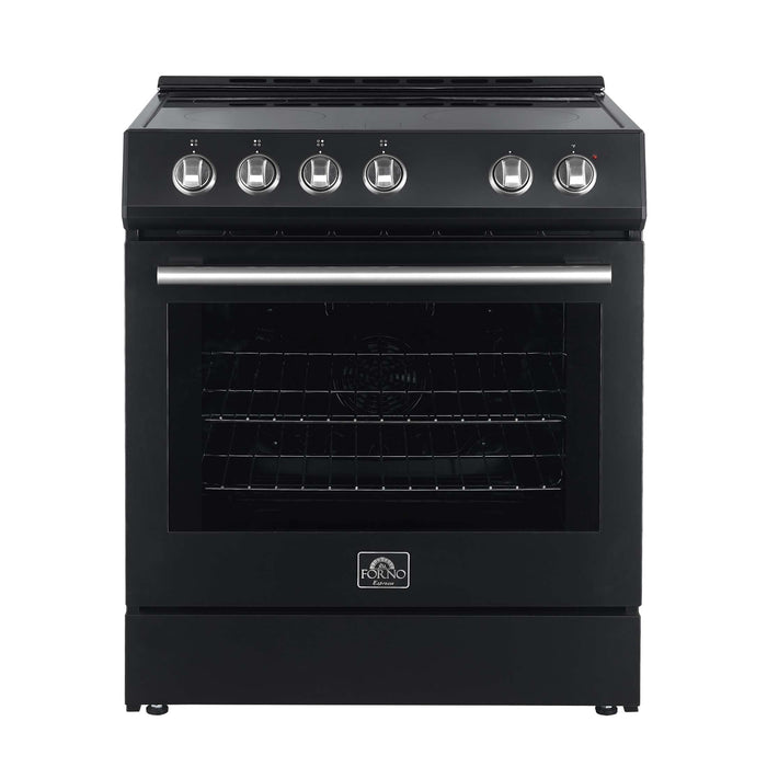 Forno Leonardo Espresso 30" Electric Range Black, FFSEL6012-30BLK