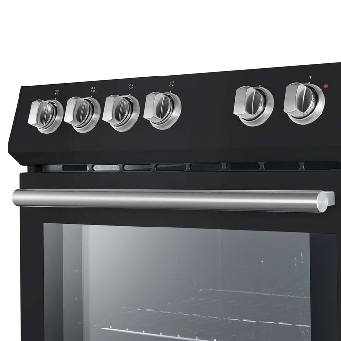 Forno Leonardo Espresso 30" Electric Range Black, FFSEL6012-30BLK