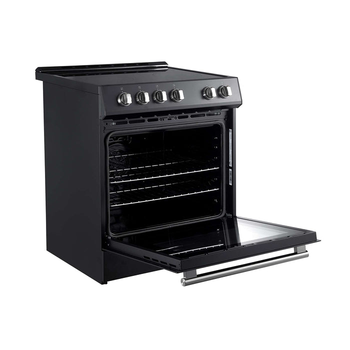 Forno Leonardo Espresso 30" Electric Range Black, FFSEL6012-30BLK