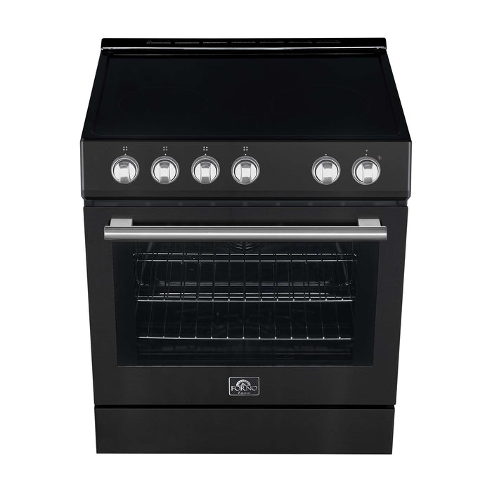 Forno Leonardo Espresso 30" Electric Range Black, FFSEL6012-30BLK