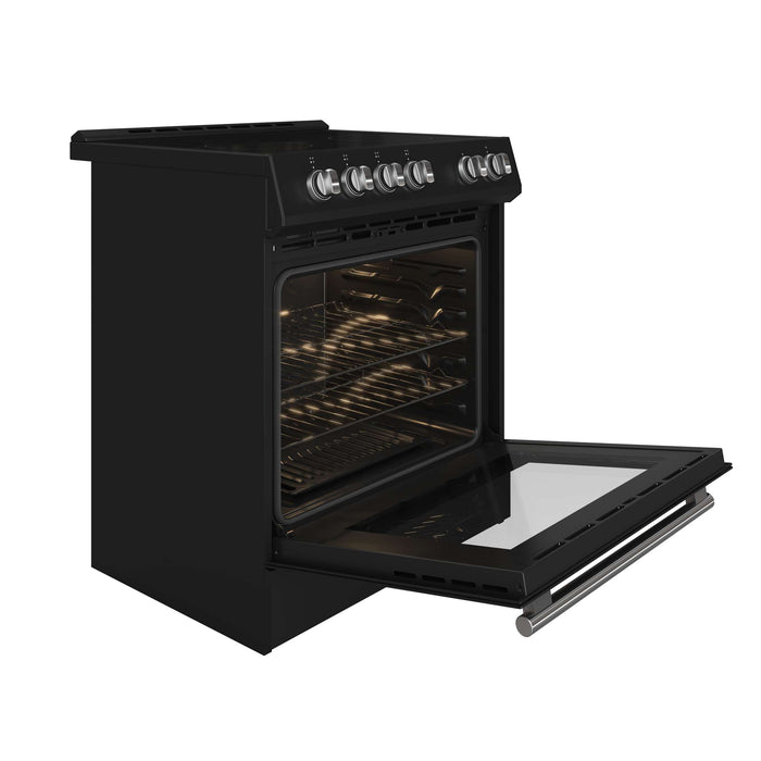 Forno Leonardo Espresso 30" Electric Range Black, FFSEL6012-30BLK