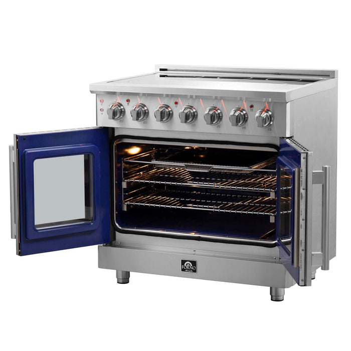 Forno Massimo 36" Freestanding French Door Electric Range, FFSEL6955-36