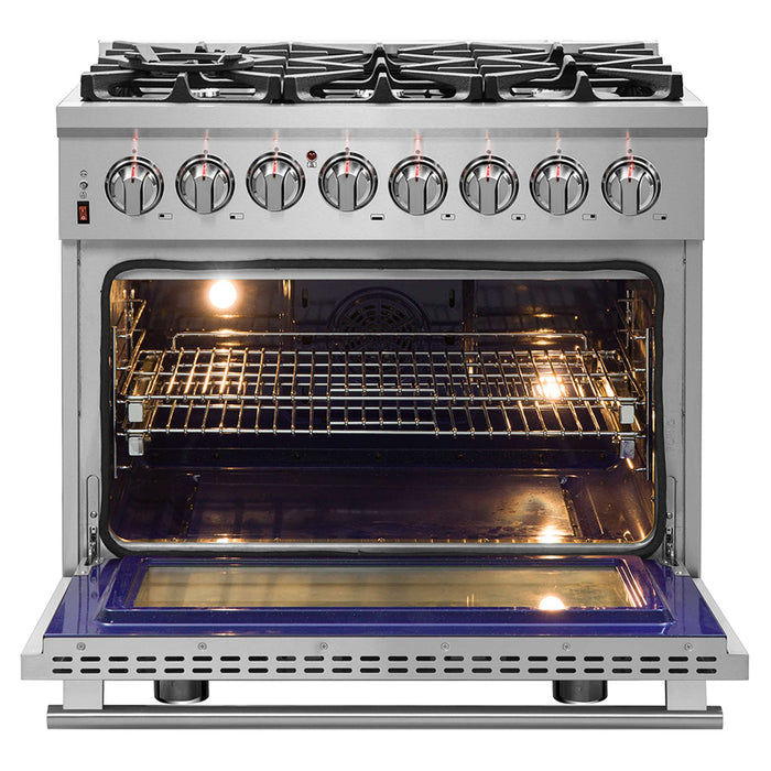 Forno Massimo 36" Freestanding Dual Fuel Range, FFSGS6125-36, FFSGS6125-36