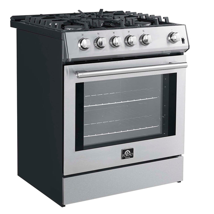 Forno Leonardo 30" Stainless Steel Gas Range, FFSGS1116-30