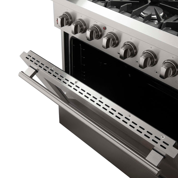 FORNO Premium 3-Piece Kitchen Bundle - Galiano 36" Dual Fuel Range, 36" Built-In Refrigerator, 24" Built-In Dishwasher, FBDL-004-02CAUS