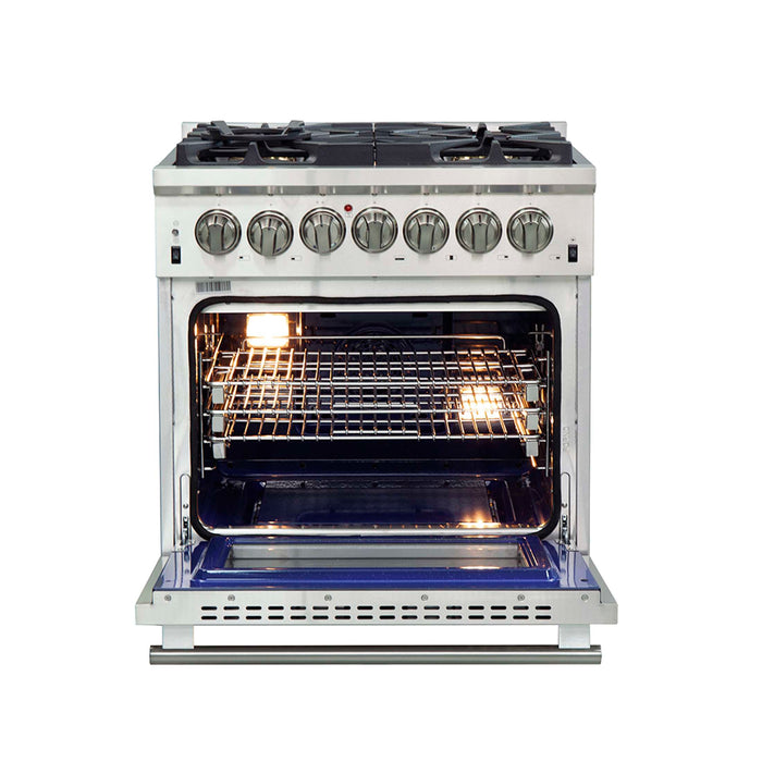 Forno Capriasca 30" Freestanding Dual Fuel Range, FFSGS6187-30