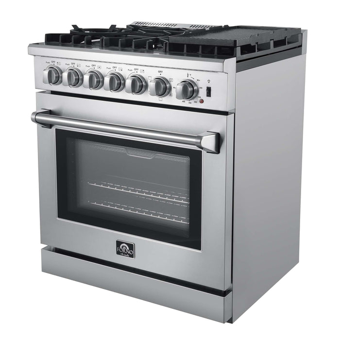 Forno Lazio 30" Freestanding Dual Fuel Range, FFSGS6196-30
