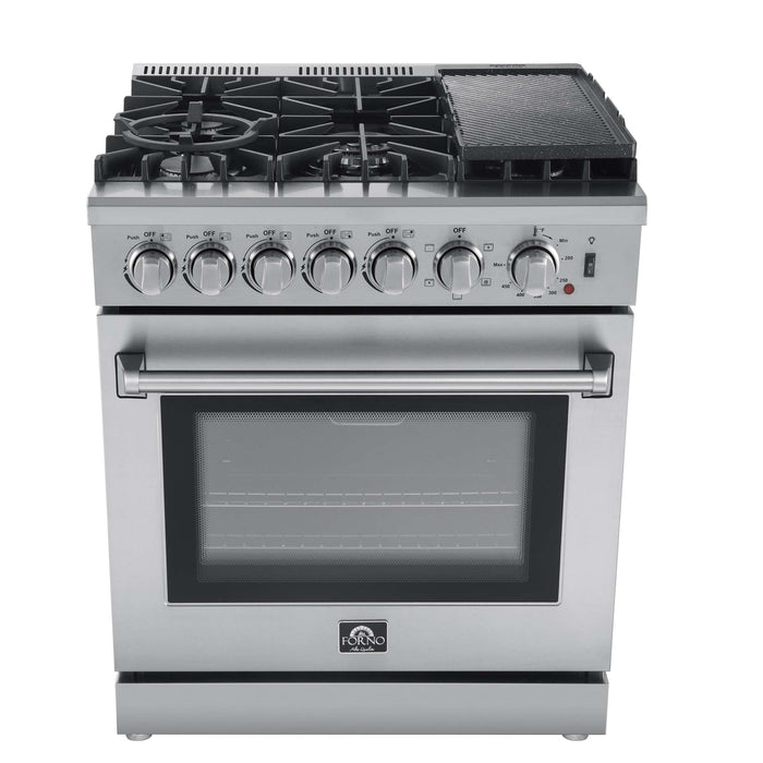 Forno Lazio 30" Freestanding Dual Fuel Range, FFSGS6196-30