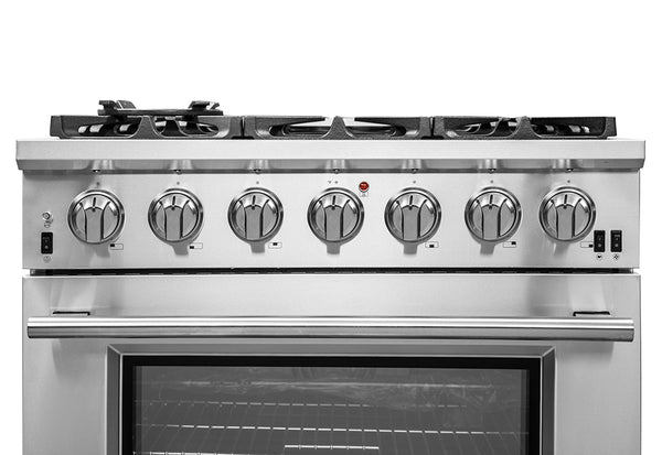 FORNO Capriasca 36" 5.36 cu. ft. Gas Range with 6 Italian Burners, Stainless Steel- FFSGS6260-36