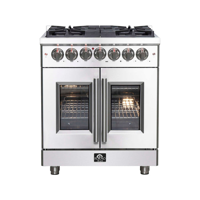 Forno Massimo 30" Freestanding French Door Dual Fuel Range, FFSGS6325-30