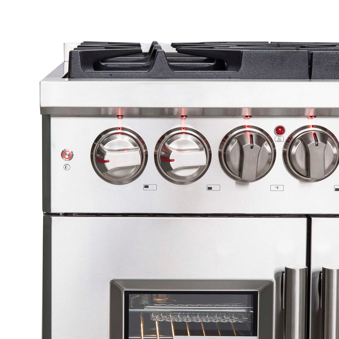 Forno Massimo 30" Freestanding French Door Dual Fuel Range, FFSGS6325-30