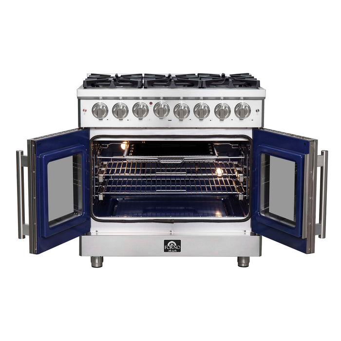 Forno Massimo 36" Freestanding French Door Dual Fuel Range, FFSGS6325-36