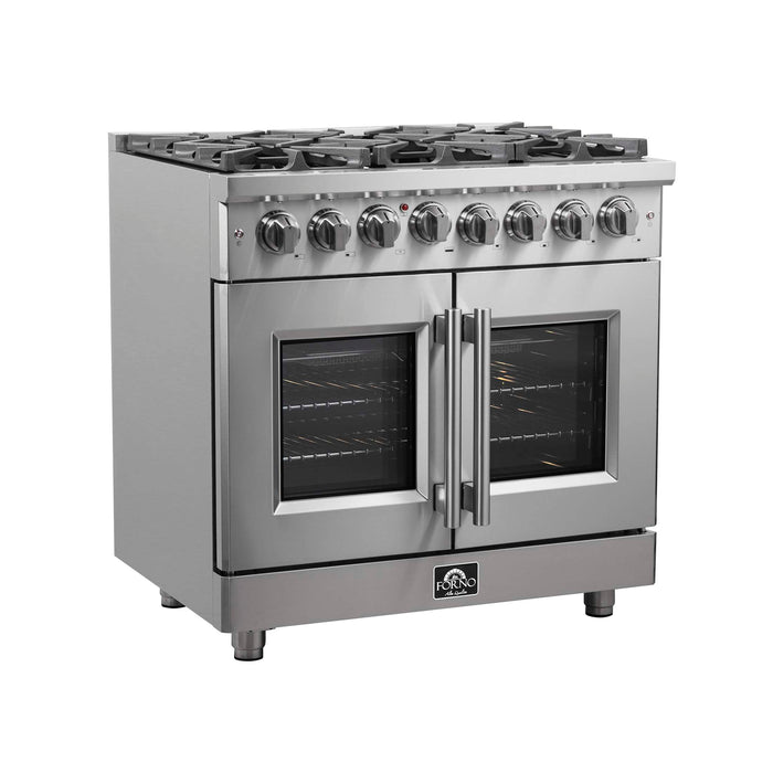 Forno Massimo 36" Freestanding French Door Dual Fuel Range, FFSGS6325-36