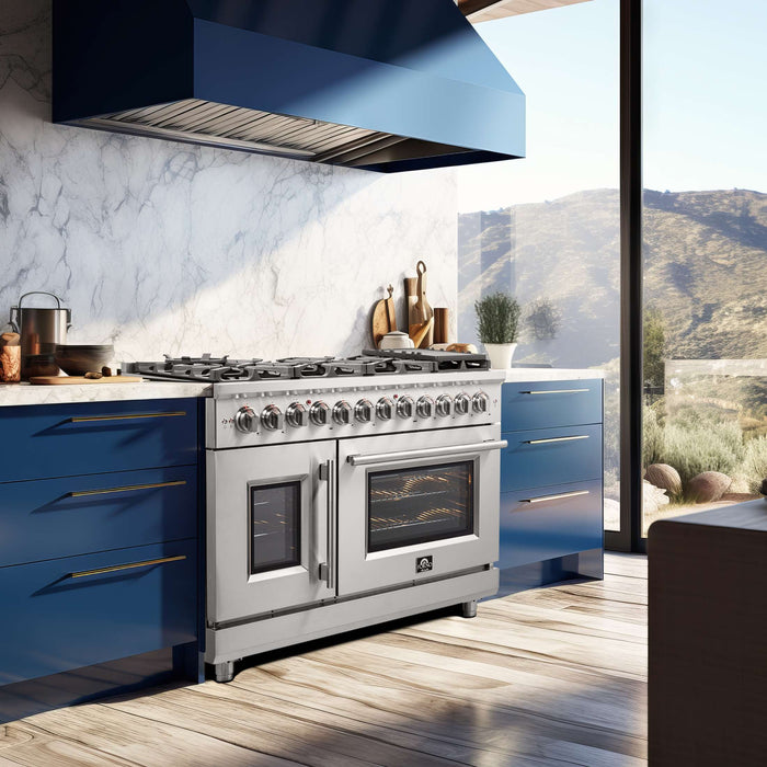 Forno Massimo 48" Freestanding French Door Dual Fuel Range, FFSGS6325-48