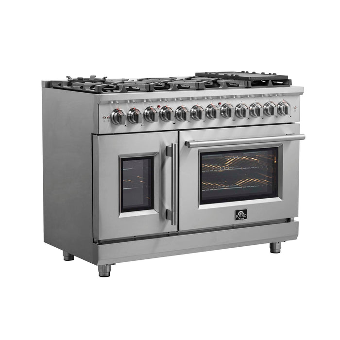 Forno Massimo 48" Freestanding French Door Dual Fuel Range, FFSGS6325-48
