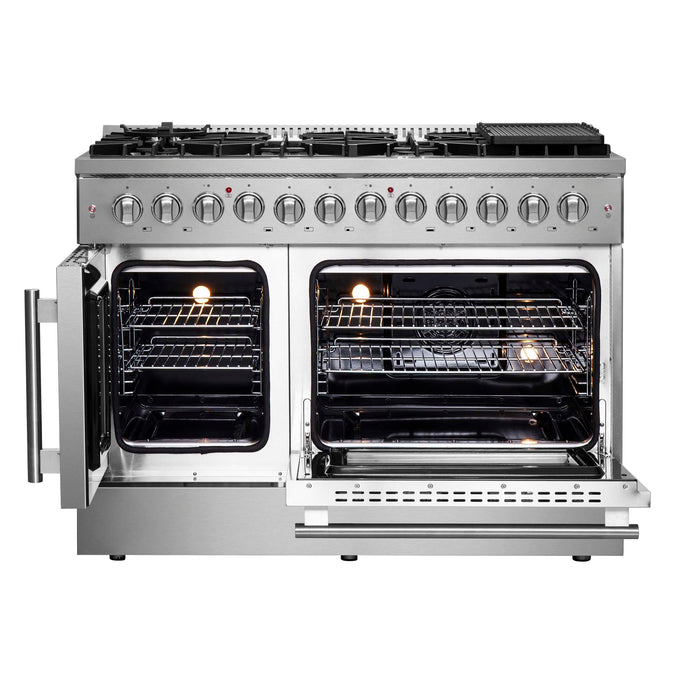 Forno Galiano 48" Freestanding French Door Series Dual Fuel Range, FFSGS6356-48