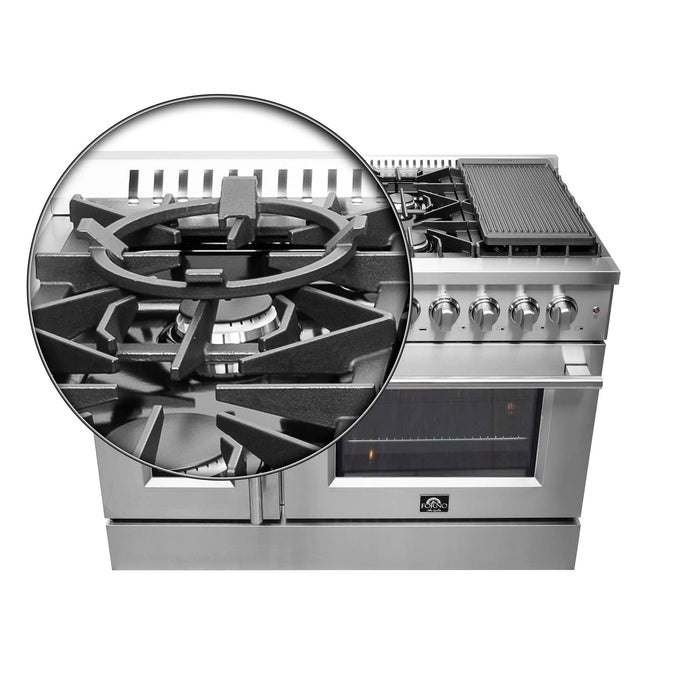 Forno Galiano 48" Freestanding French Door Series Dual Fuel Range, FFSGS6356-48