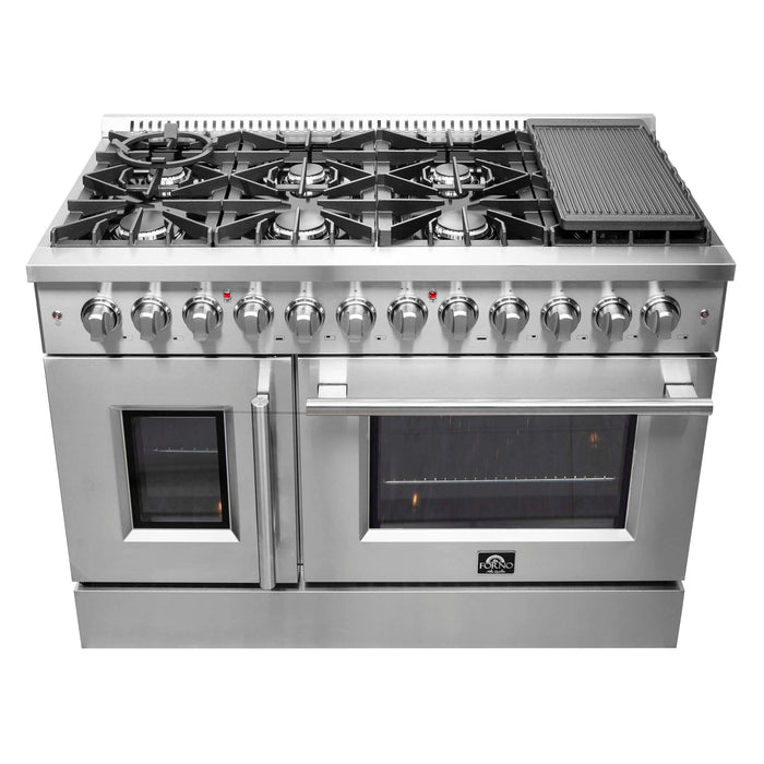Forno Galiano 48" Freestanding French Door Series Dual Fuel Range, FFSGS6356-48
