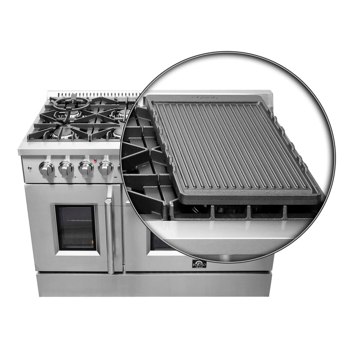Forno Galiano 48" Freestanding French Door Series Dual Fuel Range, FFSGS6356-48