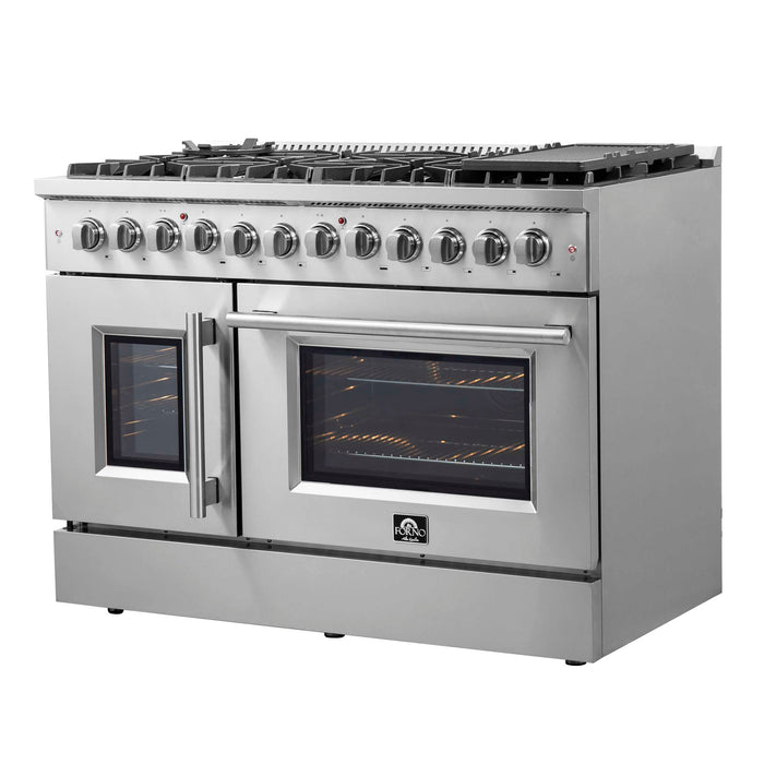 Forno Galiano 48" Freestanding French Door Series Dual Fuel Range, FFSGS6356-48