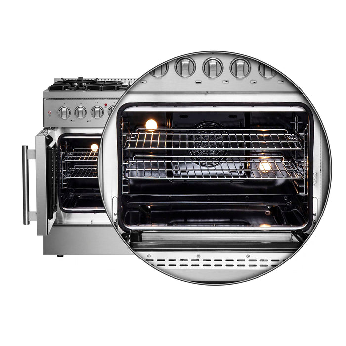 Forno Galiano 48" Freestanding French Door Series Dual Fuel Range, FFSGS6356-48
