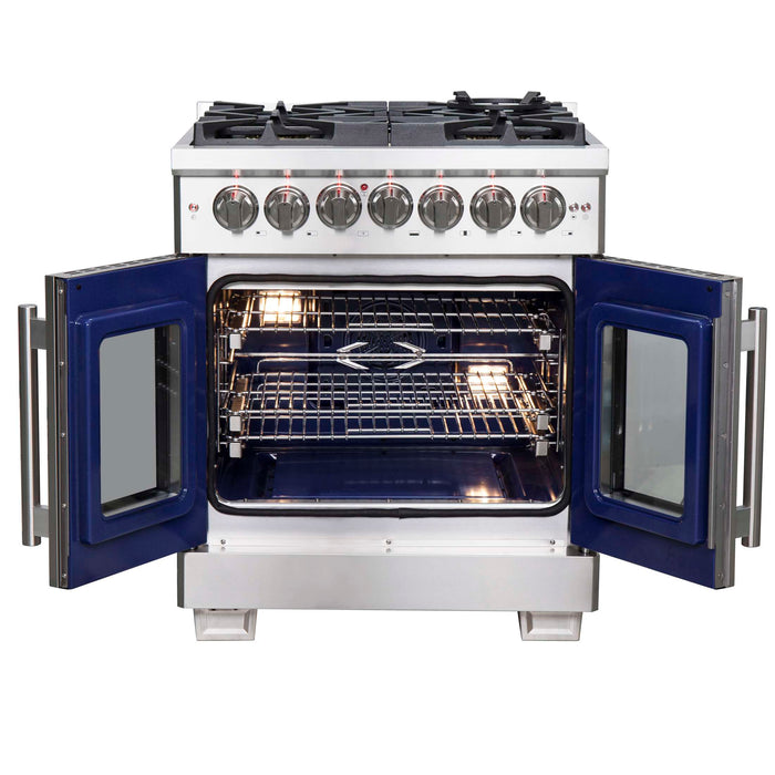 Forno Capriasca 30" Freestanding French Door Dual Fuel Range, FFSGS6387-30