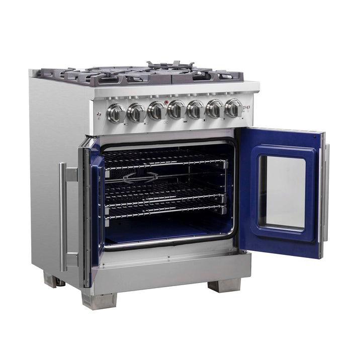 Forno Capriasca 30" Freestanding French Door Dual Fuel Range, FFSGS6387-30